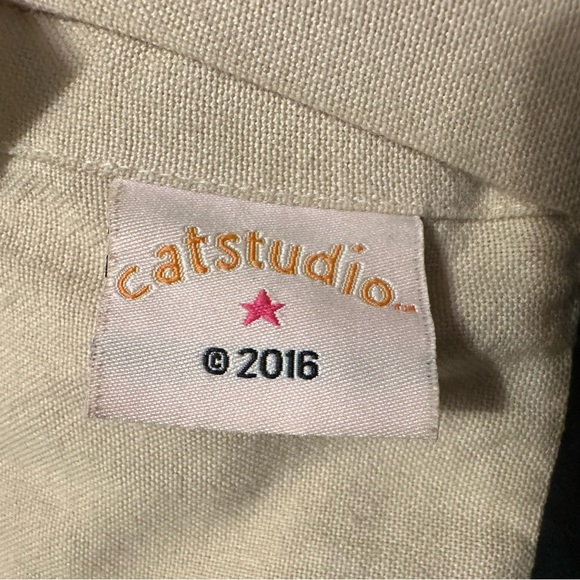 Rare Catstudio Outer Banks Embroidered Pillow 100% Organic Cotton - Picture 8 of 12